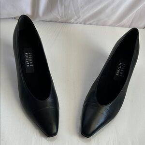 Stuart Weitzman Black Leather Pointed Toe Pumps